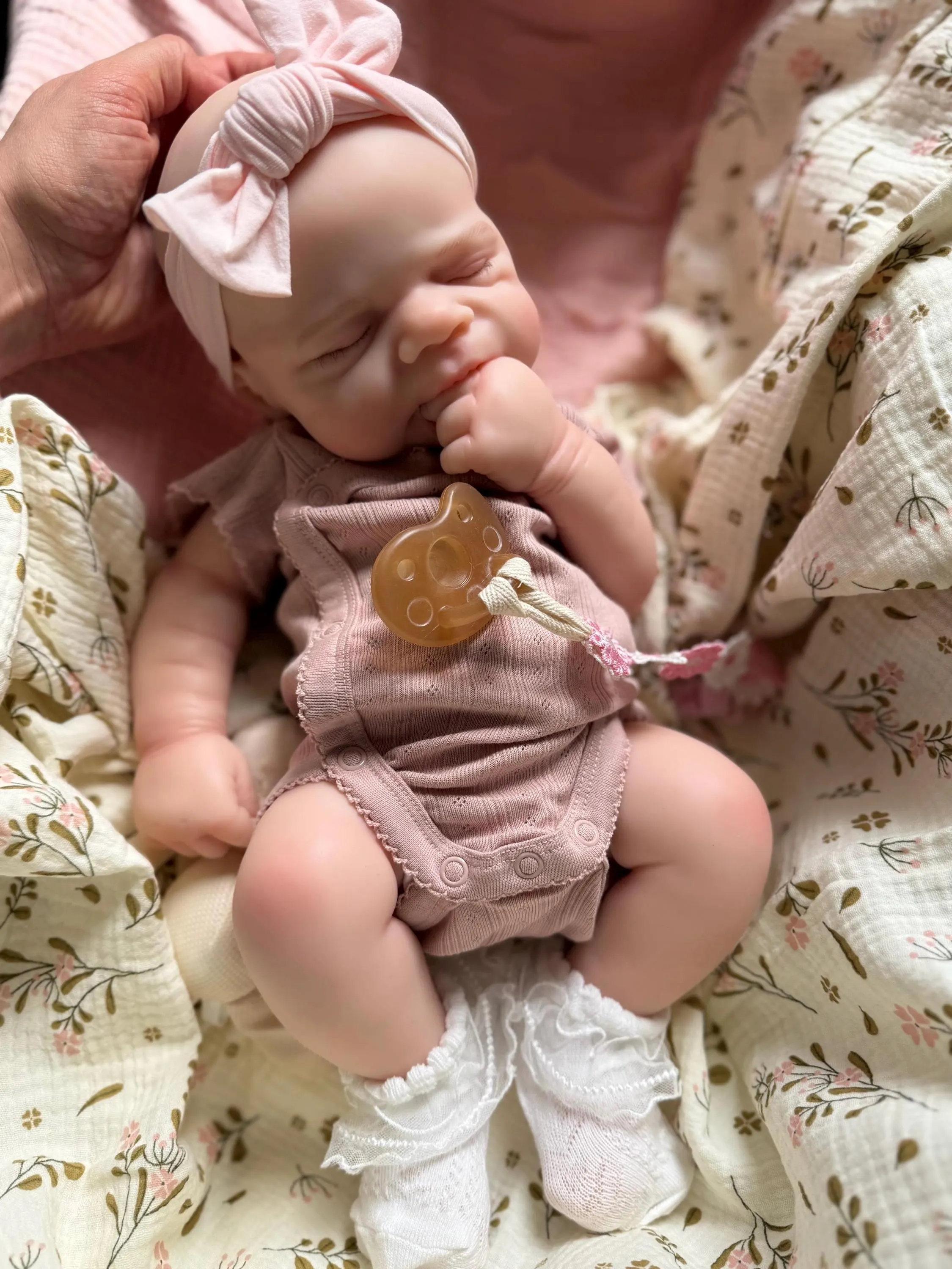 Silicone reborn baby girl – open mouth, 18 inch, 6 lbs