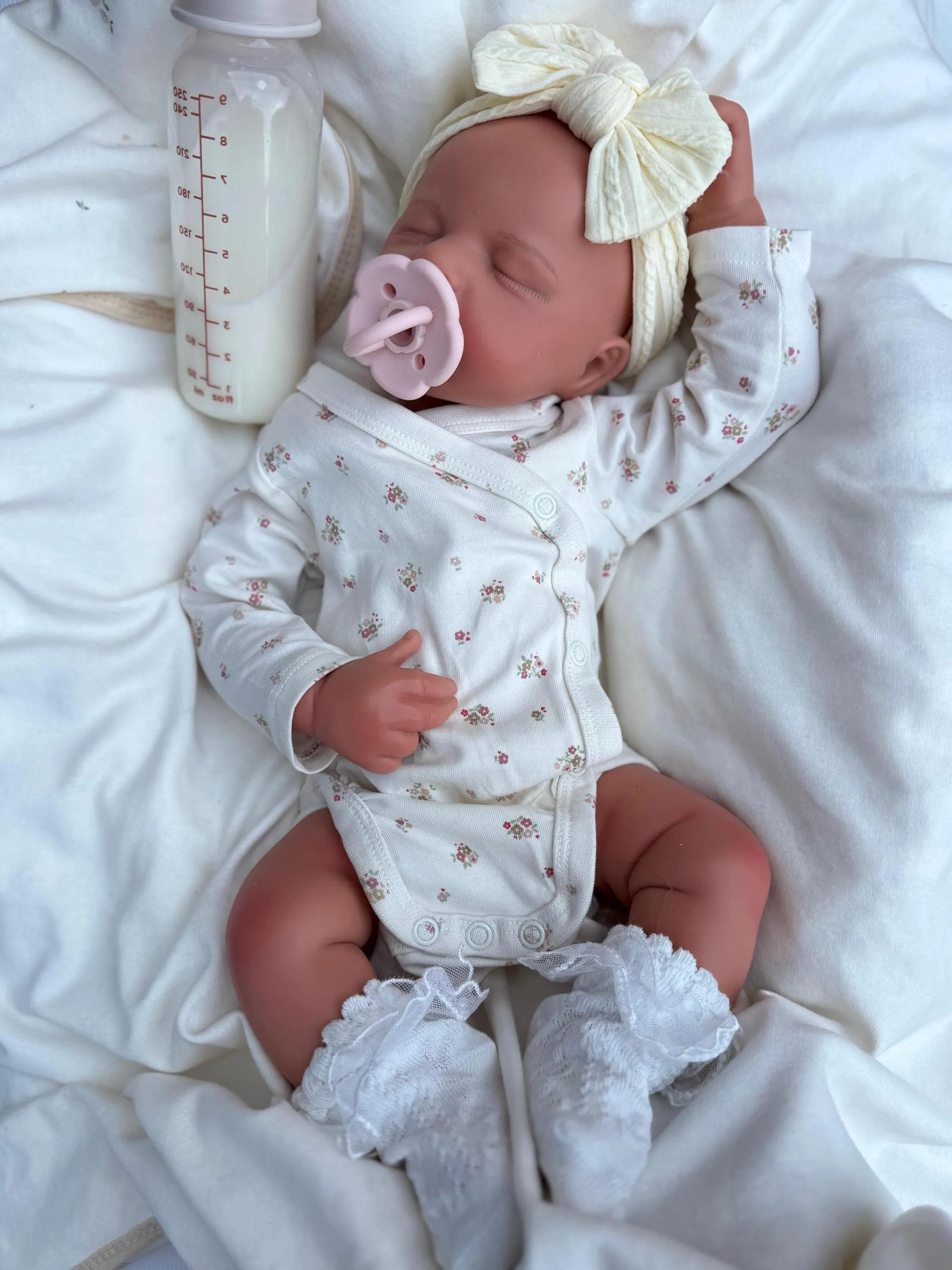 Silicone reborn baby girl – open mouth, 17 inch, 5 lbs