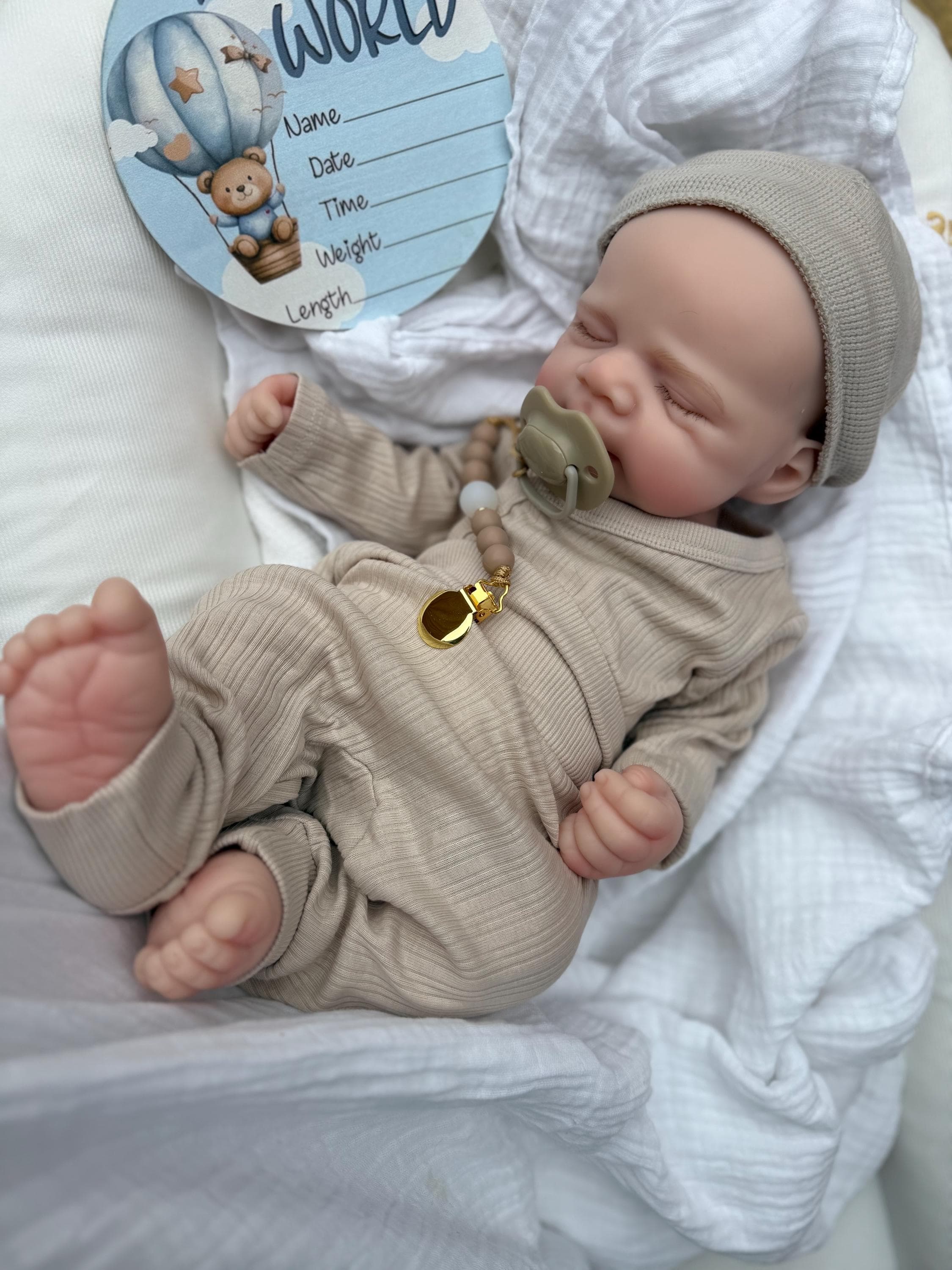 Silicone reborn baby boy – 18 inch, 7 lbs