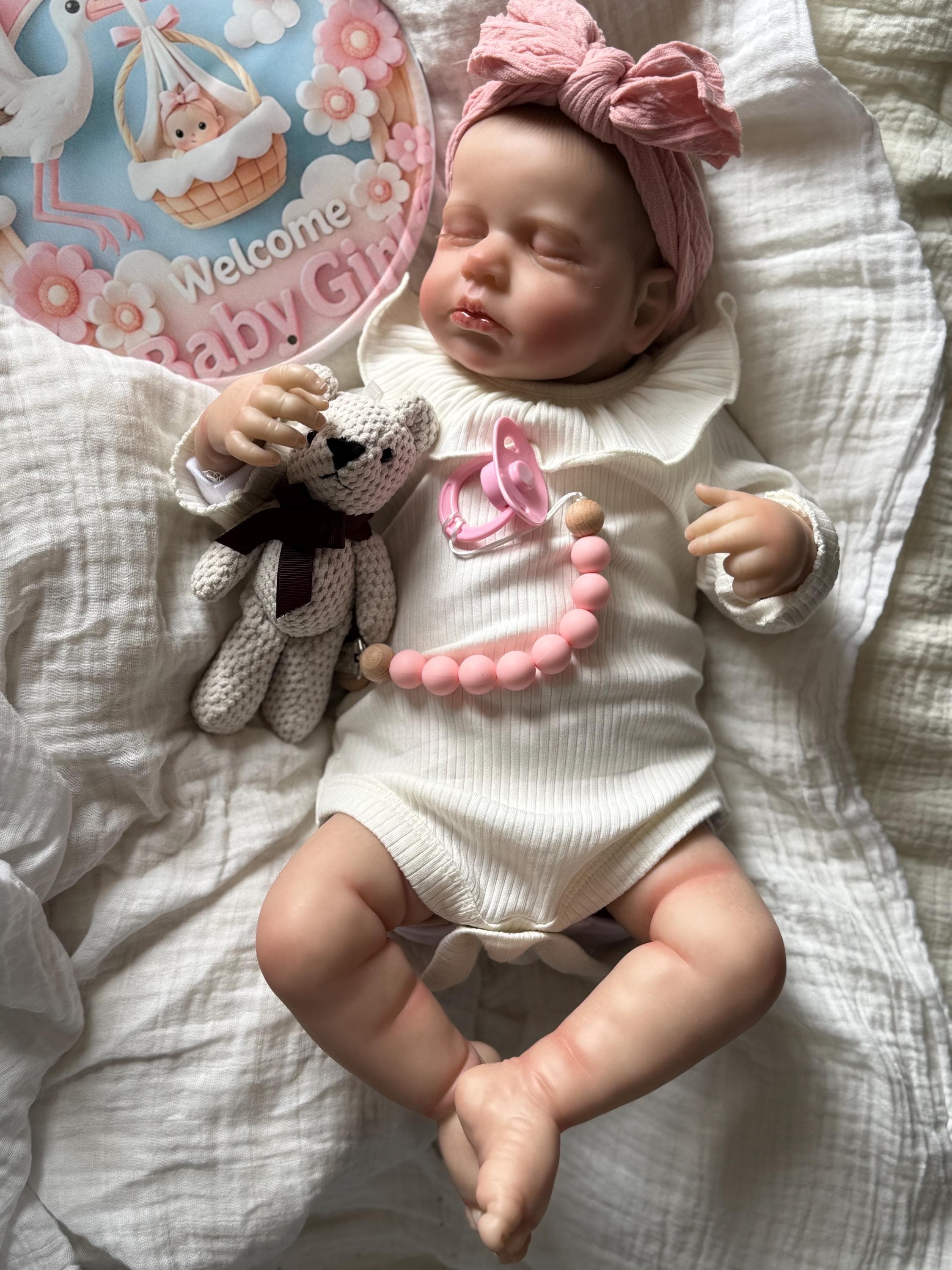 Cloth-body reborn baby – 18 inch, 2 lbs