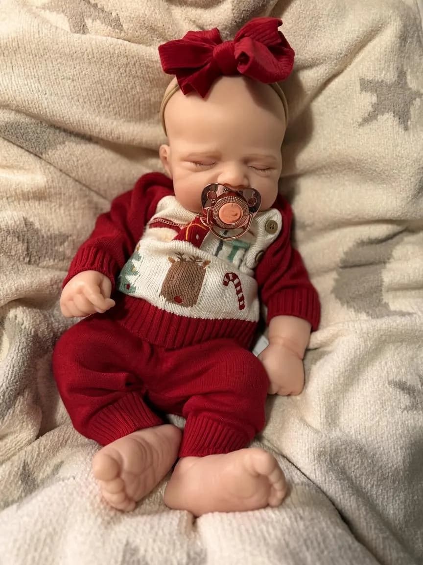 Silicone reborn baby girl – Christmas outfit, 20 inch, 7 lbs